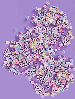 Plastic Alphabet 6mm Square Beads (160 pc) - Dolls so Real Inc - 2