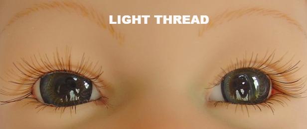 Human Hair Eyelash Strips - Light Thread - Dolls so Real Inc - 1