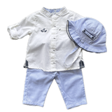 Mayoral 3pc Boy's Dressy Pant Set w/Reversible Bucket Hat - NB