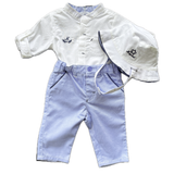 Mayoral 3pc Boy's Dressy Pant Set w/Reversible Bucket Hat - NB