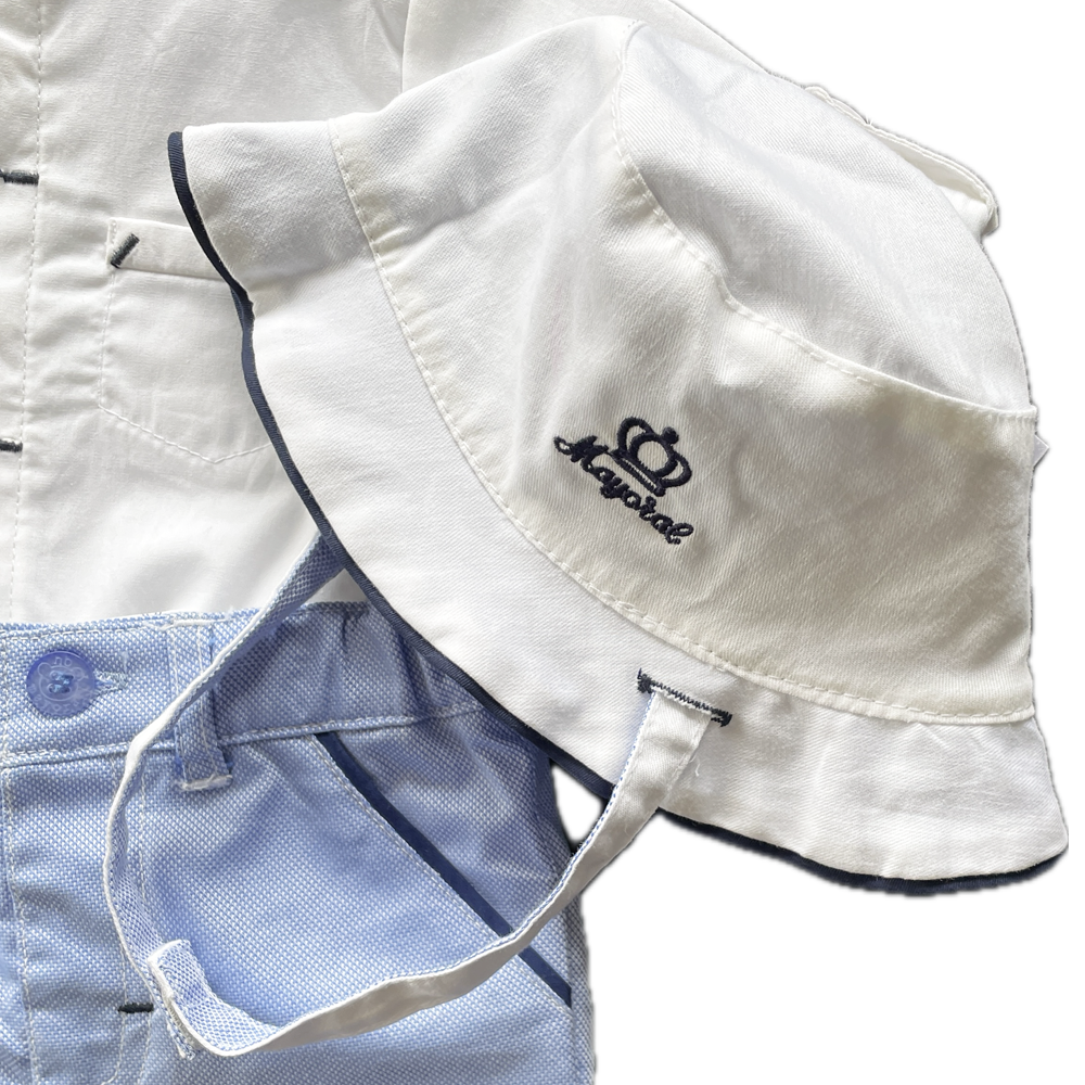 Mayoral 3pc Boy's Dressy Pant Set w/Reversible Bucket Hat - NB