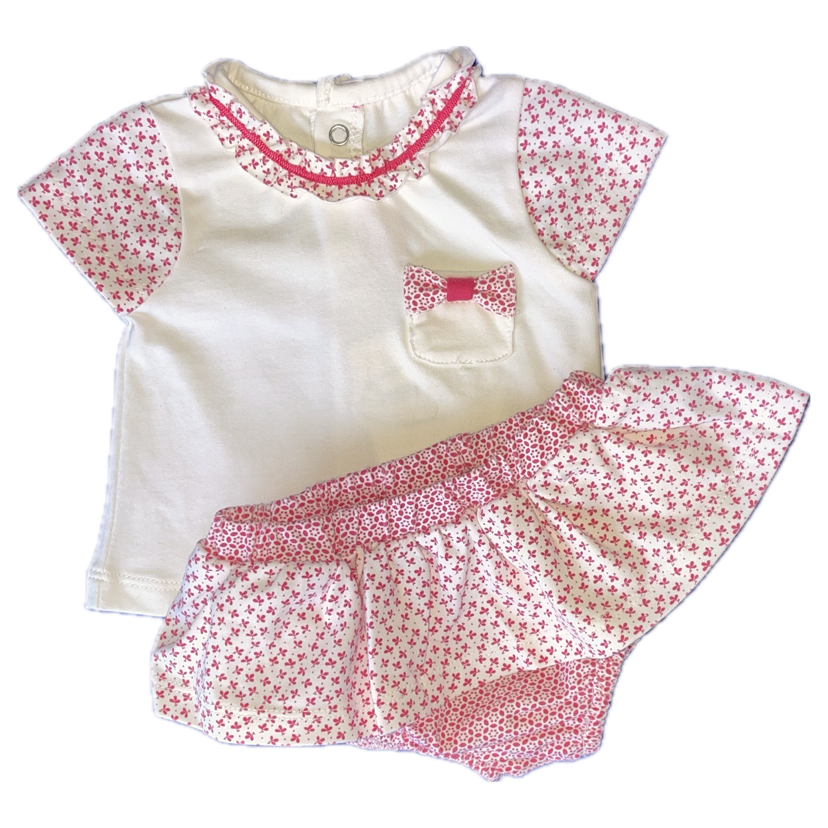 Mayoral Baby Bright Pink Ruffled Panty Set - PR