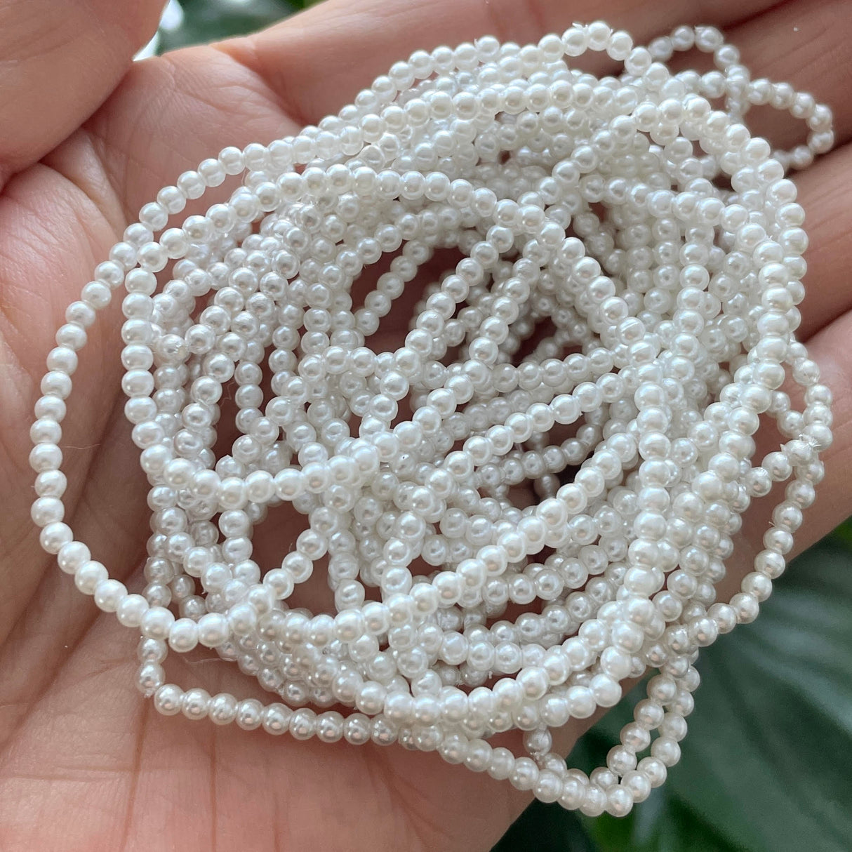 White Pearl Strand 2.5 or 3mm Size - 60 in