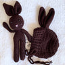 Crocheted Bunny Ear Bonnet and Bunny