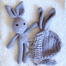 Crocheted Bunny Ear Bonnet and Bunny