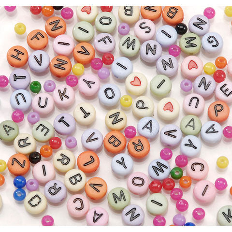 Bracelet/Necklace KIT - Alphabet Beads - Pastel Mixed  300 pc