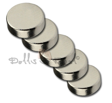 5 pack Neodymium Rare Earth Magnets 8mm (5/16") - Dolls so Real Inc - 1