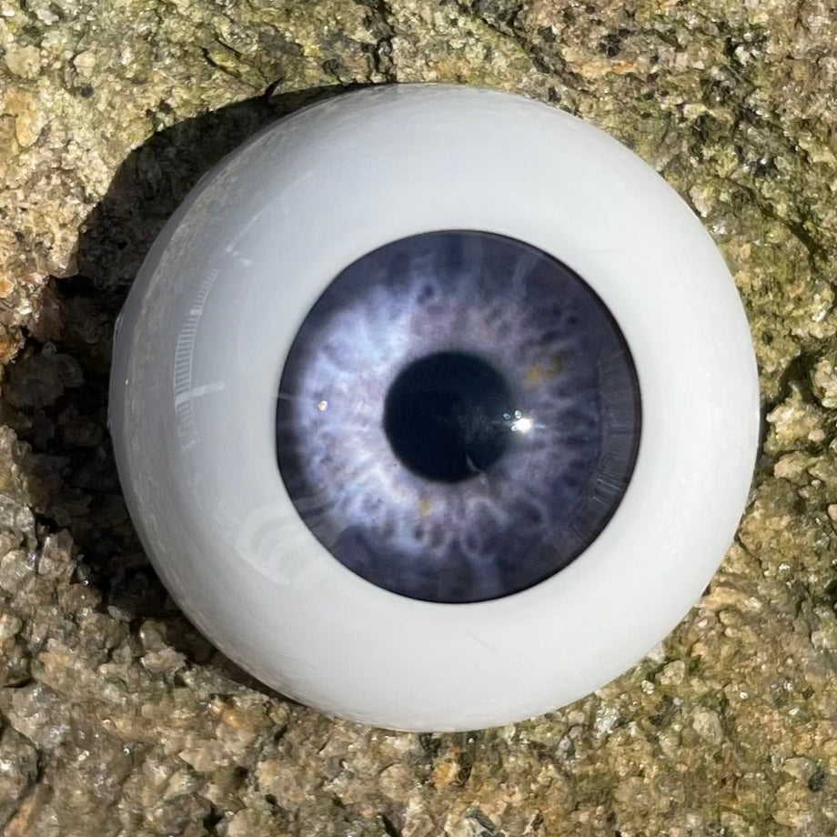 20mm Half Round Real Life Glass Eyes - Blue Grey