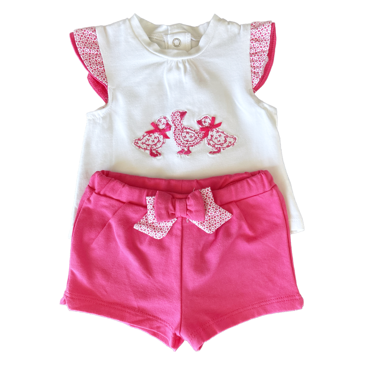 Mayoral Baby Bright Pink Ducky Short Set PR