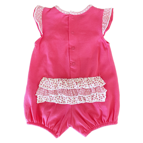 Mayoral Baby Bright Pink Romper with Ruffled Tush - PR