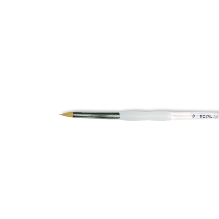 Royal & Langnickel® Soft-Grip™ Round Paintbrush - Gold Taklon - Size 20/0